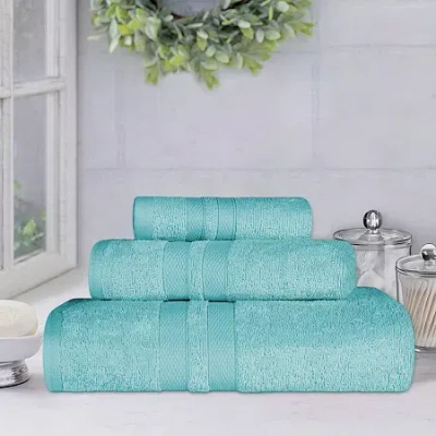 Superior Ultra Collection | 100% Cotton 3-pc. Quick Dry Solid Bath Towel Set In Blue