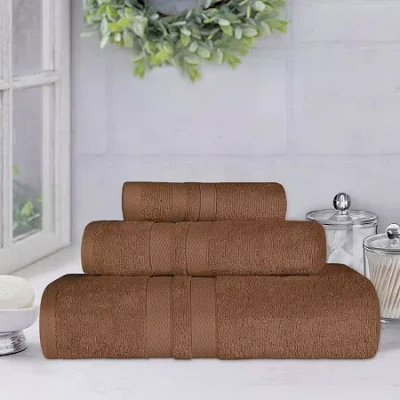 Superior Ultra Collection | 100% Cotton 3-pc. Quick Dry Solid Bath Towel Set In Brown