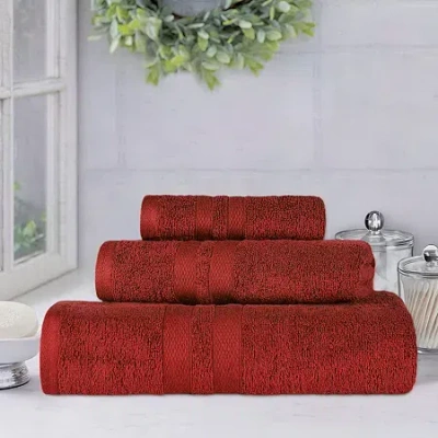 Superior Ultra Collection | 100% Cotton 3-pc. Quick Dry Solid Bath Towel Set In Red