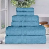 Superior Ultra Collection | 100% Cotton 6-pc. Quick Dry Solid Bath Towel Set In Blue
