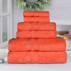 Superior Ultra Collection | 100% Cotton 6-pc. Quick Dry Solid Bath Towel Set In Orange