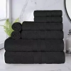 Superior Ultra Collection | 100% Cotton 8-pc. Quick Dry Solid Bath Towel Set In Black