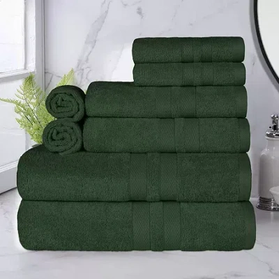 Superior Ultra Collection | 100% Cotton 8-pc. Quick Dry Solid Bath Towel Set In Blue