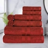 Superior Ultra Collection | 100% Cotton 8-pc. Quick Dry Solid Bath Towel Set In Red