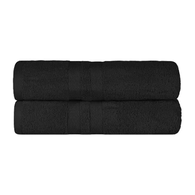 Superior Ultra Soft 2-pc Cotton Bath Sheet Set 2-pc. Bath Sheet In Black