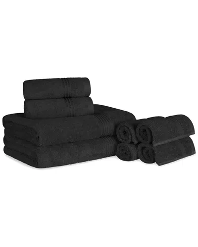 Superior Ultra Soft Assorted 8pc Absorbent Towel Set In Black