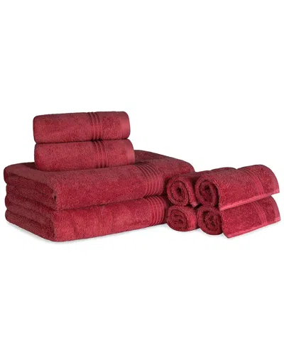 Superior Ultra Soft Assorted 8pc Absorbent Egyptian Cotton Towel Set In Burgundy