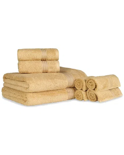 Superior Ultra Soft Assorted 8pc Absorbent Egyptian Cotton Towel Set In Yellow