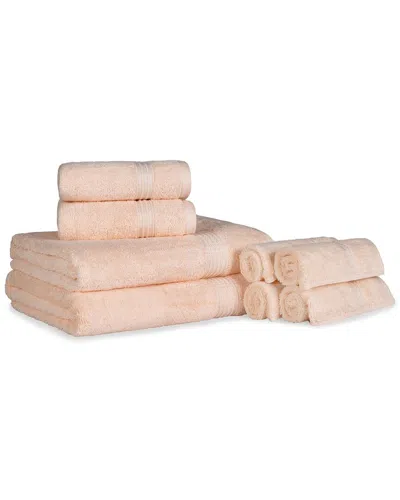 Superior Ultra Soft Assorted 8pc Absorbent Towel Set In Peach