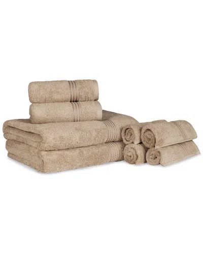 Superior Ultra Soft Assorted 8pc Absorbent Egyptian Cotton Towel Set In Taupe