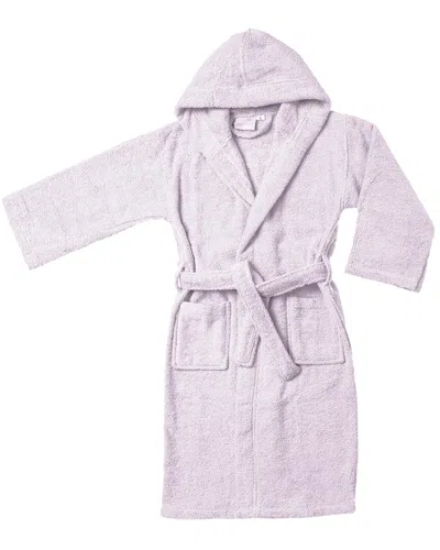 Superior Ultra-soft Terry Lightweight Kids Unisex Hooded Bathrobe In Purple