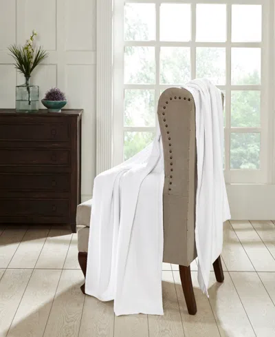 Superior Ultra-soft Textured Weave Blanket, Twin In White