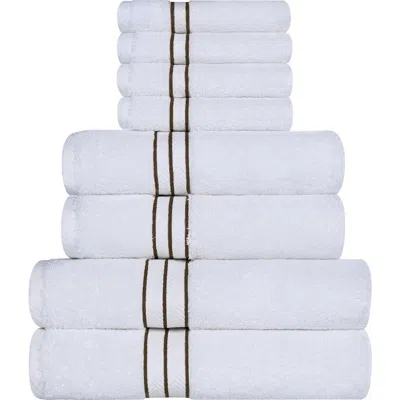 Superior Ultraplush Turkish Cotton Hotel Collection 8-piece Towel Set In Blue