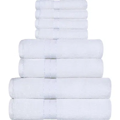 Superior Ultraplush Turkish Cotton Hotel Collection 8-piece Towel Set In Blue