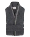 Superior Unisex Tinsel Lounge Cotton Terry Bathrobe With Embroidery In Gray,stone