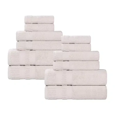 Superior Venice Collection | 100% Cotton 12-pc. Quick Dry Solid Bath Towel Set In Silver