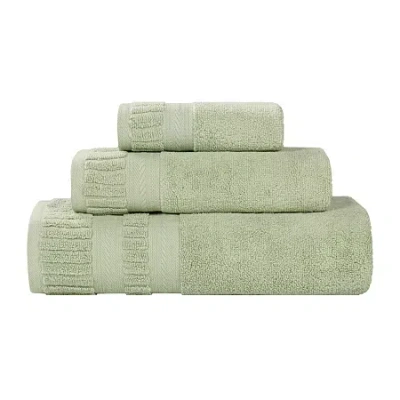 Superior Venice Collection | 100% Cotton 3-pc. Quick Dry Solid Bath Towel Set In Green