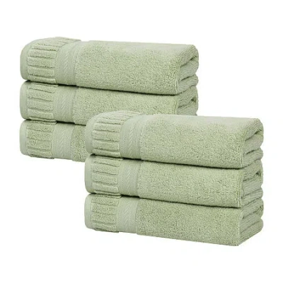 Superior Venice Collection | 100% Cotton 6-pc. Hand Towel In Green