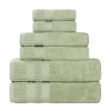 Superior Venice Collection | 100% Cotton 6-pc. Quick Dry Solid Bath Towel Set In Green