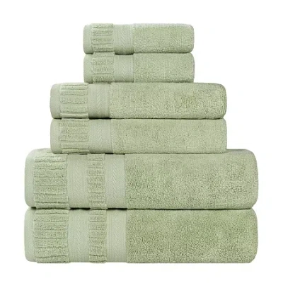 Superior Venice Collection | 100% Cotton 6-pc. Quick Dry Solid Bath Towel Set In Green