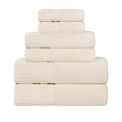 Superior Venice Collection | 100% Cotton 6-pc. Quick Dry Solid Bath Towel Set In White