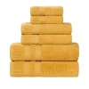 Superior Venice Collection | 100% Cotton 6-pc. Quick Dry Solid Bath Towel Set In Yellow