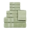 Superior Venice Collection | 100% Cotton 8-pc. Quick Dry Solid Bath Towel Set In Green