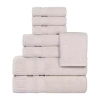 Superior Venice Collection | 100% Cotton 8-pc. Quick Dry Solid Bath Towel Set In Silver