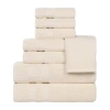 Superior Venice Collection | 100% Cotton 8-pc. Quick Dry Solid Bath Towel Set In White