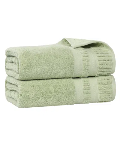 Superior Venice Cotton 2-piece Bath Sheets Set In Green
