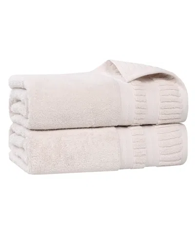 Superior Venice Cotton 2-piece Bath Sheets Set In Silver