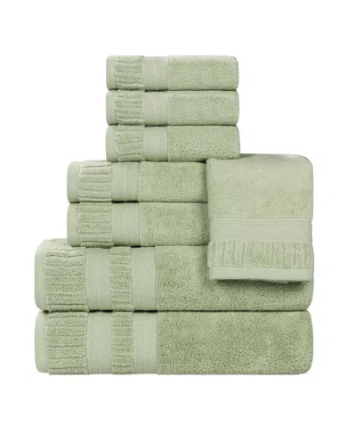 Superior Venice Cotton 8-piece Towel Set In Green