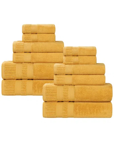 Superior Venice Zero Twist Cotton Medium Weight Soft Absorbent 12pc Towel Set