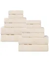 Superior Venice Zero Twist Cotton Medium Weight Soft Absorbent 12pc Towel Set