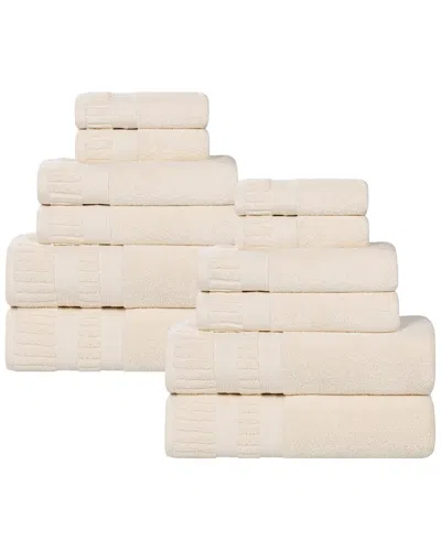 Superior Venice Zero Twist Cotton Medium Weight Soft Absorbent 12pc Towel Set
