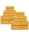 Superior Venice Zero Twist Cotton Medium Weight Soft Absorbent 12pc Towel Set