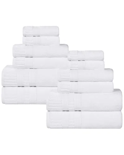 SUPERIOR SUPERIOR VENICE ZERO TWIST COTTON MEDIUM WEIGHT SOFT ABSORBENT 12PC TOWEL SET