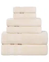 Superior Venice Zero Twist Cotton Medium Weight Soft Absorbent 6pc Towel Set