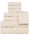 Superior Venice Zero Twist Cotton Medium Weight Soft Absorbent 8pc Towel Set