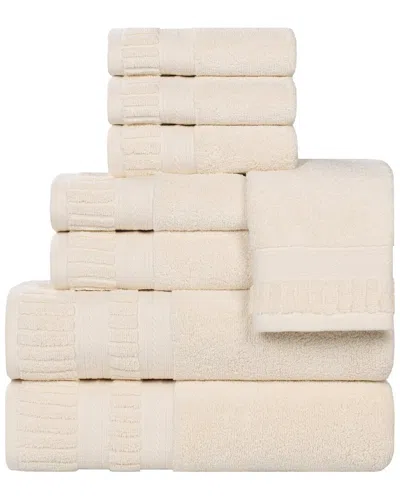 Superior Venice Zero Twist Cotton Medium Weight Soft Absorbent 8pc Towel Set