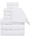 Superior Venice Zero Twist Cotton Medium Weight Soft Absorbent 9pc Towel Set