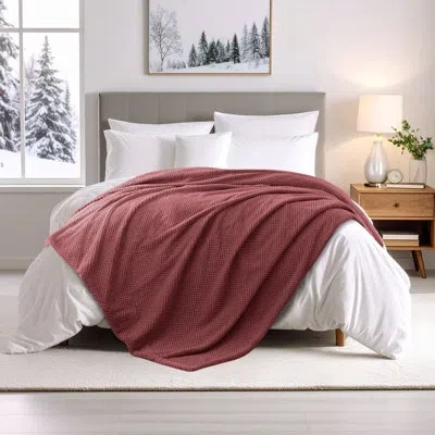 Superior Victoria Soft Fluffy Fleece Blanket - Mink Texture & Double Layer In Dusty Rose