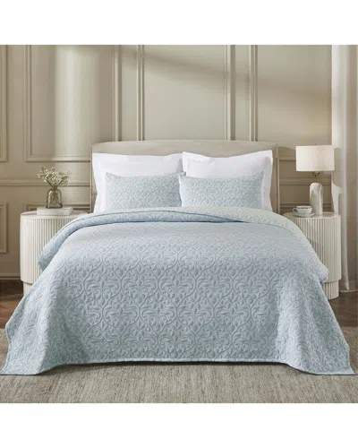 Superior Vineyard Blend Matelasse Woven Coverlet In Blue