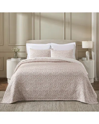 Superior Vineyard Blend Matelasse Woven Coverlet In Pink