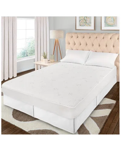 Superior Waterproof Rayon From Bamboo Blend Hypoallergenic Mattress Protector In White