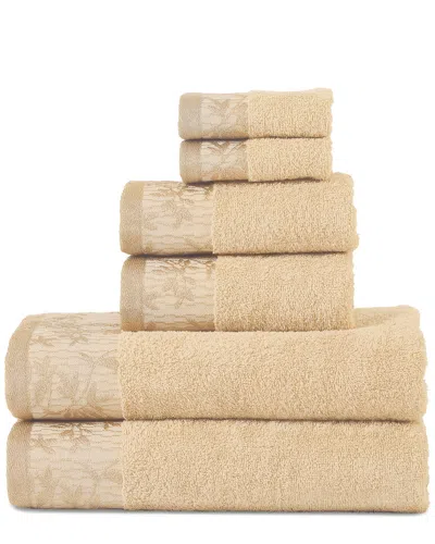 Superior Wisteria 6pc Soft Absorbent Cotton Towel Set In Brown