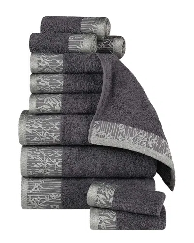 Superior Wisteria Cotton 12pc Assorted Towel Set With Floral Bohemian  Embroidered Jacquard Border