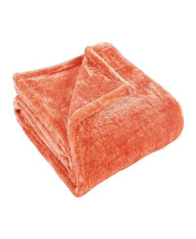 Superior Wrinkle Resistant Plush Fleece Blanket, Full/queen In Coral