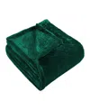 Superior Ultra-plush Fleece Throw Or Couch Wrinkle Resistant Blanket In Evergreen