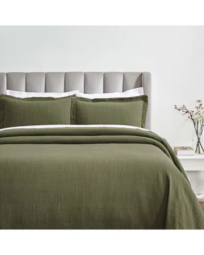 Superior Zenith Medium Weight Matelasse Bedspread Set In Green